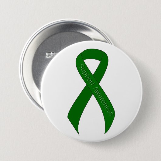 Groen lintsteunbewustzijn ronde button 7,6 cm (Voorkant /achterkant)