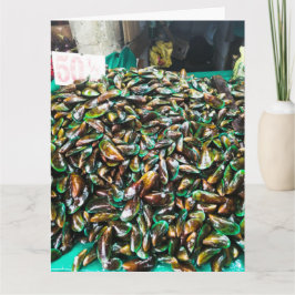 Groen Lipped Mosselen te koop Gevouwen Wenskaart Kaart