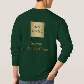 Groen Logo Kerst Personeel Dienend Kerstvreugde T-shirt (Achterkant)
