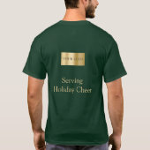 Groen Logo Kerst Personeel Dienend Kerstvreugde T-shirt (Achterkant)