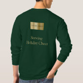 Groen Logo Kerst Personeel Dienend Kerstvreugde T-shirt (Achterkant)