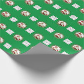 Groen Logo Kerstman Cadeaus Patroon Bedrijf Cadeaupapier (Hoek)