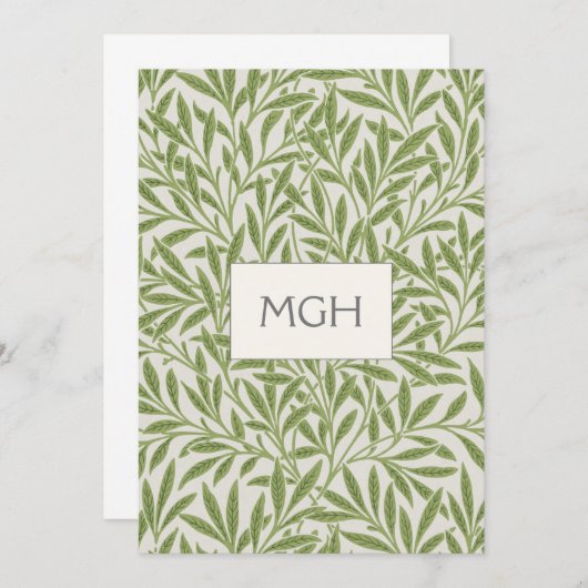  groen logo met bladeren bedankkaart (Voorkant / Achterkant)