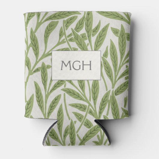  groen logo met bladeren blikjeskoeler (Voorkant)