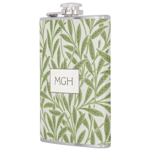  groen logo met bladeren heupfles (Links)