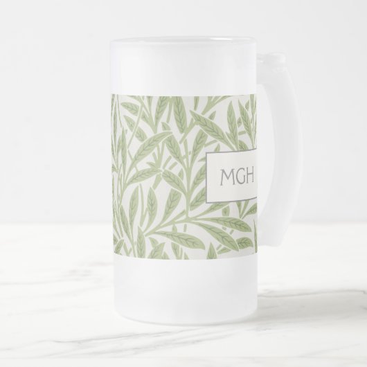  groen logo met bladeren matglas bierpul (Voorkant rechts)