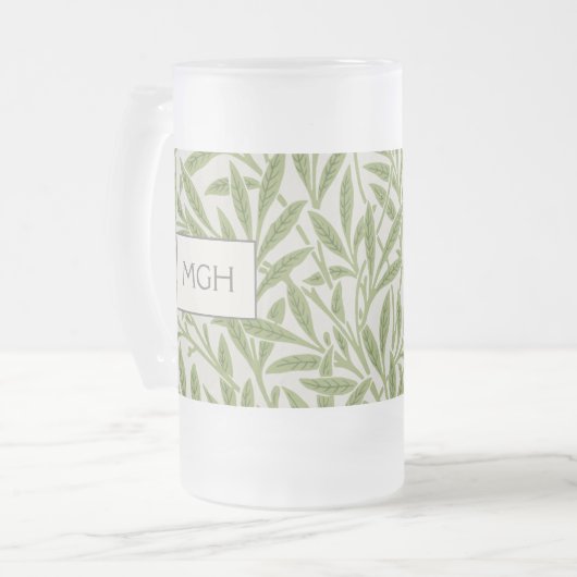  groen logo met bladeren matglas bierpul (Voorkant links)