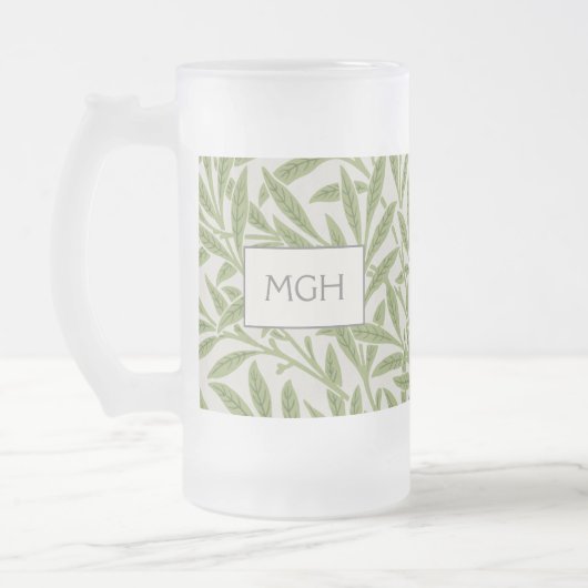  groen logo met bladeren matglas bierpul (Links)