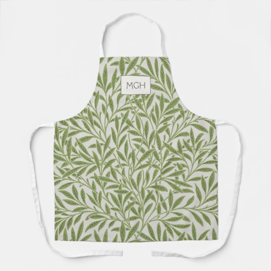  groen logo met bladeren schort (Voorkant)