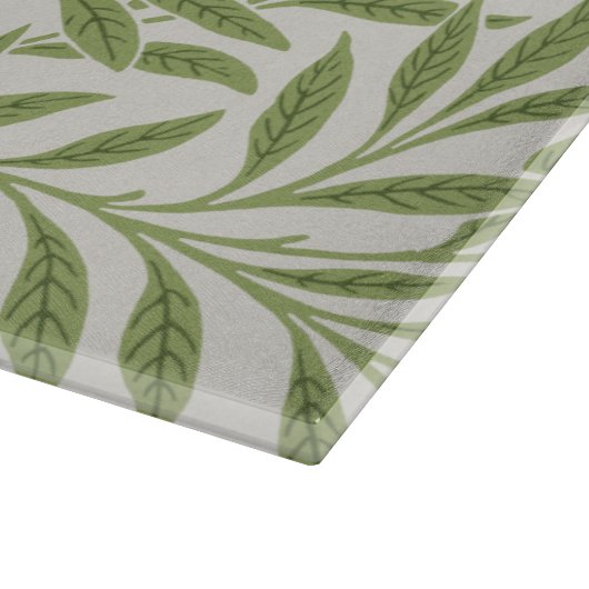 groen logo met bladeren snijplank (Hoek)