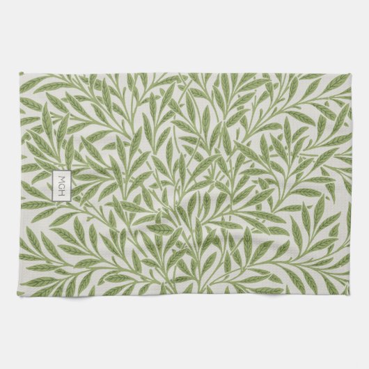  groen logo met bladeren theedoek (Horizontaal)