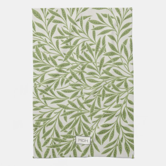  groen logo met bladeren theedoek (Verticaal)