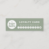 Groen Logo Modern Professioneel Loyaltykaart Mini Visitekaartje (Voorkant)