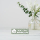 Groen Logo Modern Professioneel Loyaltykaart Mini Visitekaartje (Staand voorkant)