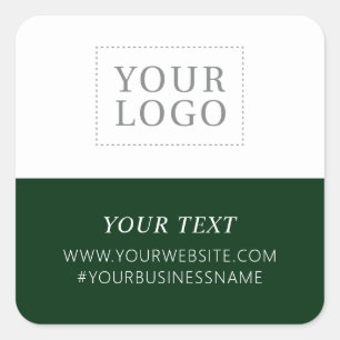 Groen Logo Zakelijk Bedankt Aangepaste Verpakking Vierkante Sticker