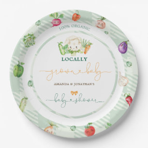 Groen lokaal geteeld Baby Baby shower Papieren Bordje