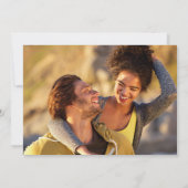 Groen Loof Bloem Sage Lila 2 Foto Huwelijk Kaart (Achterkant)