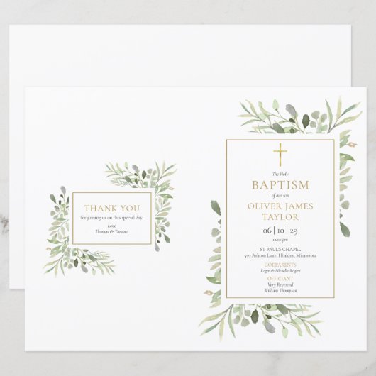 Groen Loof Doopprogramma (Voorkant / Achterkant)