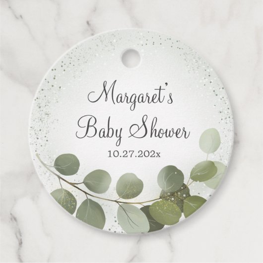 Groen Loof Eucalyptus  Bedankjes Labels (Voorkant)