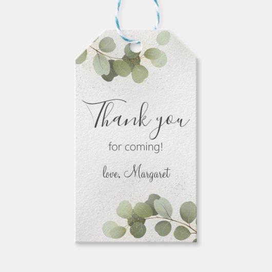 Groen Loof Eucalyptus Cadeaulabel (Voorkant)