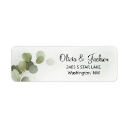 Groen Loof Eucalyptus Retouradreslabel Etiket