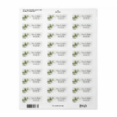 Groen Loof Eucalyptus Retouradreslabel Etiket (Full Sheet)
