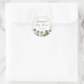 Groen Loof Eucalyptus Ronde Sticker (Tas)