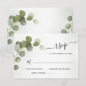 Groen Loof Eucalyptus RSVP Kaart (Voorkant / Achterkant)