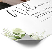 Groen Loof Foto Bruiloft Welkom Bord Poster (Hoek)
