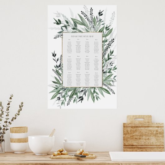  groen loofgoed, ZITPLAATS Poster (Keuken)