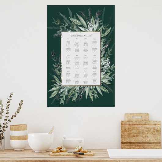 groen loofgoed, ZITPLAATS Poster (Keuken)