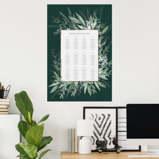  groen loofgoed, ZITPLAATS Poster (Thuiskantoor)