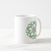  groen lotuspatroon koffiemok (Voorkant rechts)