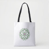  groen lotuspatroon tote bag (Voorkant)