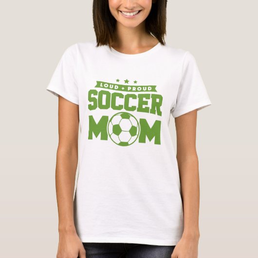Groen Loud Trots Voetbal Moeder Ontwerp T-shirt (Voorkant)