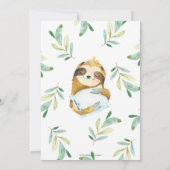 Groen Luiaard Slumber Sleepover Pyjama Verjaardag Kaart (Achterkant)