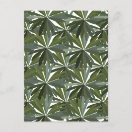 Groen lupine Leaves Patroon Briefkaart