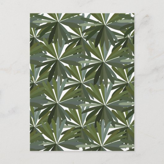 Groen lupine Leaves Patroon Briefkaart (Voorkant)
