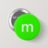 Groen m&m ronde button 5,7 cm (Voorkant /achterkant)