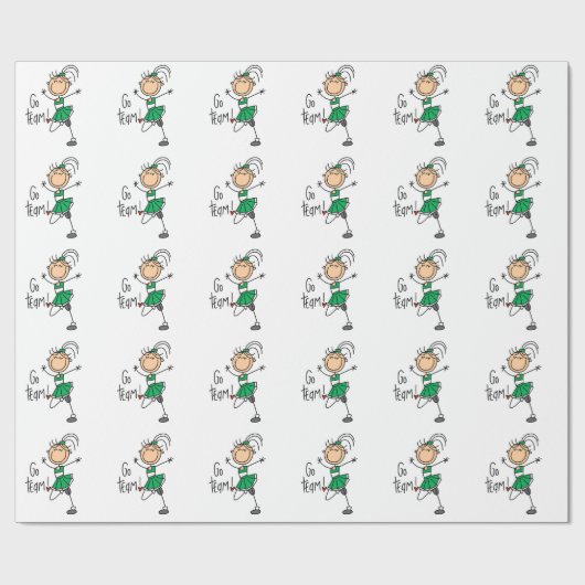 Groen maatbeentje Afbeelding op papier met overvul (Vlak)