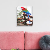 Groen Macaw #3 Canvas Afdruk (Insitu (Woonkamer))