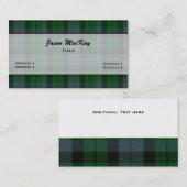 Groen MacKay Tartan Aangepast Visitekaartje (Voorkant / Achterkant)