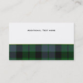 Groen MacKay Tartan Aangepast Visitekaartje (Achterkant)