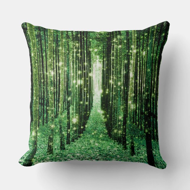 Groen Magisch Woud Groen Mysterie Kussen (Voorkant)