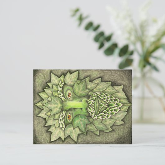 Groen Man Briefkaart (Staand voorkant)