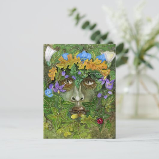 Groen man briefkaart (Staand voorkant)