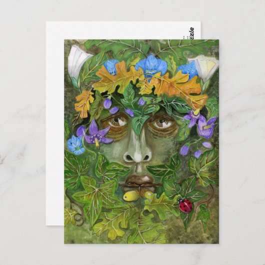 Groen man briefkaart (Voorkant / Achterkant)