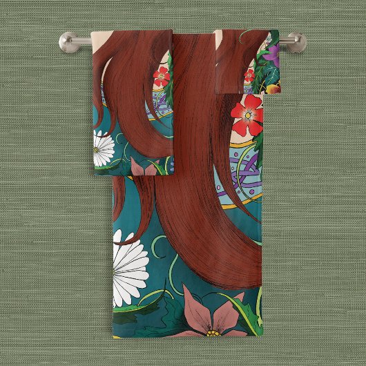 Groen Man Elf Fantasy Floral Bad Handdoek
