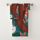Groen Man Elf Fantasy Floral Bad Handdoek (Insitu)