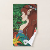 Groen Man Elf Fantasy Floral Bad Handdoek (Handdoek)